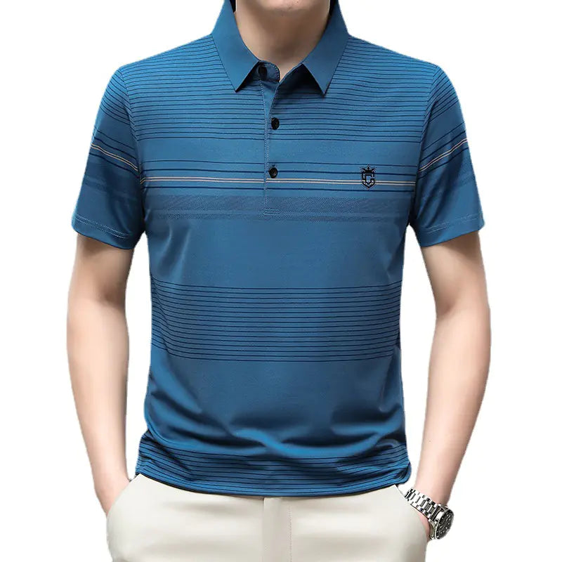 Men's Summer Short Sleeve Polo Shirt - Loose Fit
