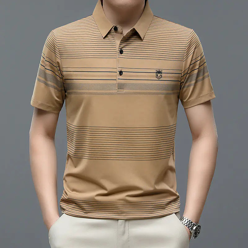 Men's Summer Short Sleeve Polo Shirt - Loose Fit