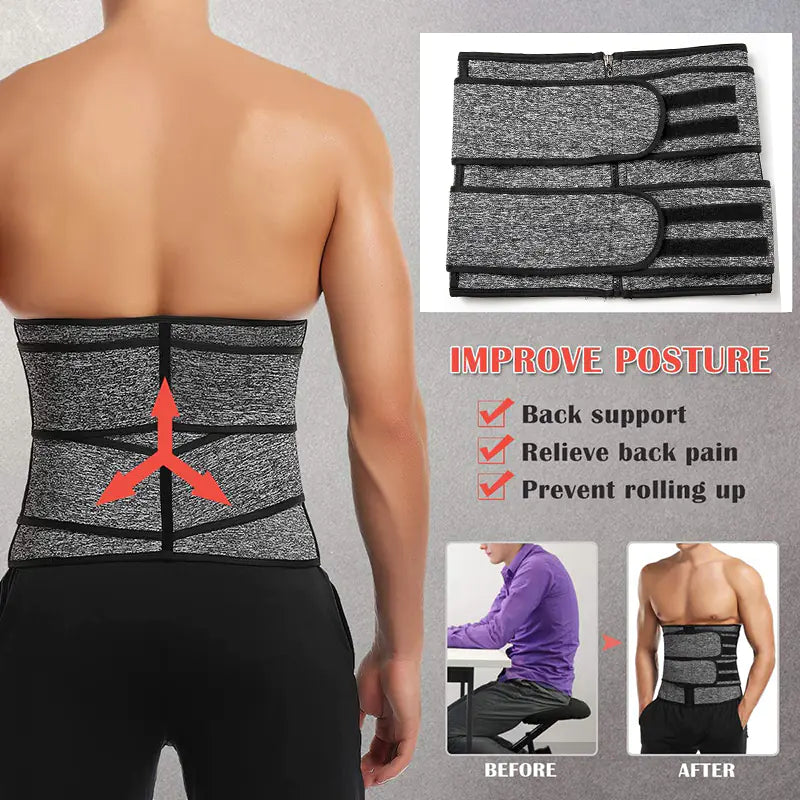 Men's Waist Trainer Tactical Back Support Slimming Belt
