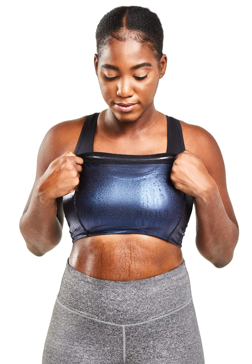 Sweat Shaper Racer Tank: Compression Racerback Top for Women Slimming Tank Top Premium Body Shaper Sauna Racerback Tank Black