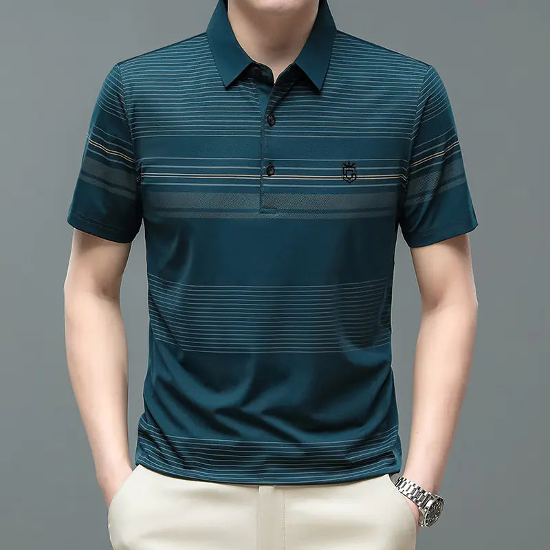 Men's Summer Short Sleeve Polo Shirt - Loose Fit