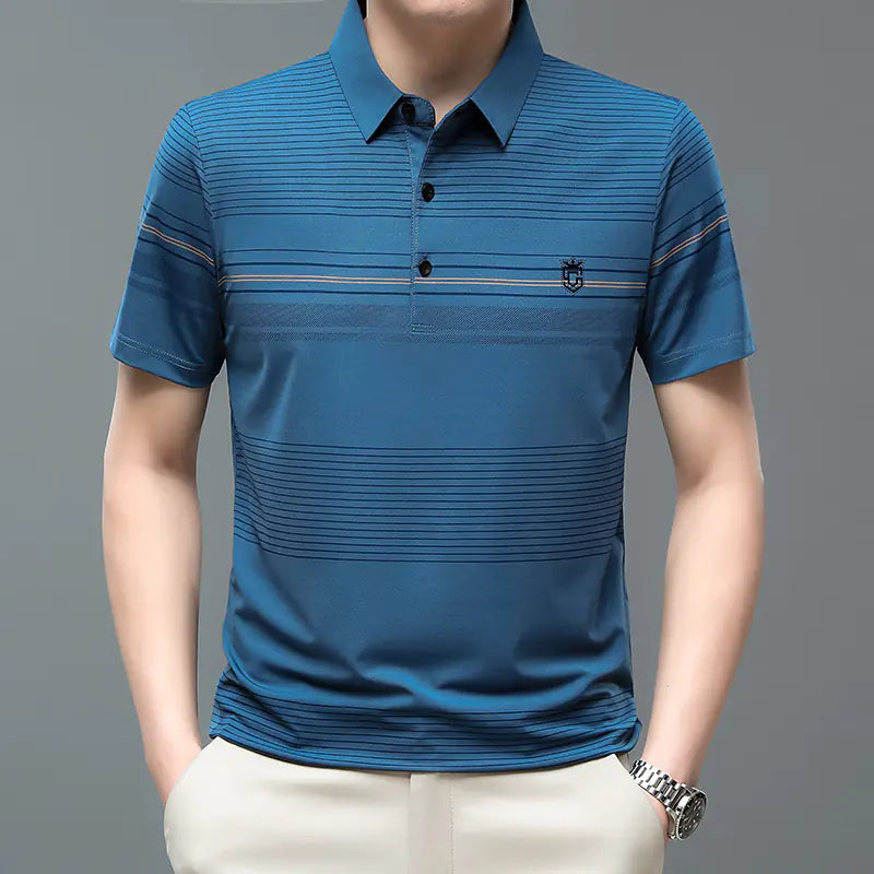 Men's Summer Short Sleeve Polo Shirt - Loose Fit