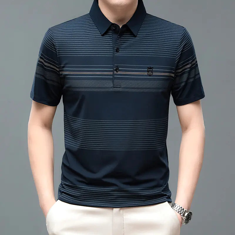 Men's Summer Short Sleeve Polo Shirt - Loose Fit