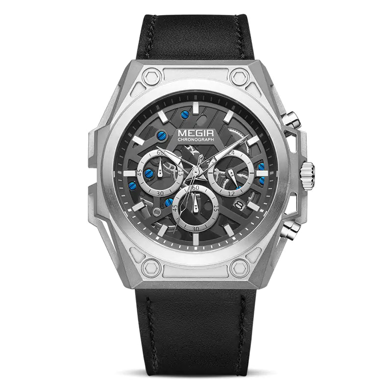 Megir Men's Quartz Sports Watch with Stainless Steel Case
