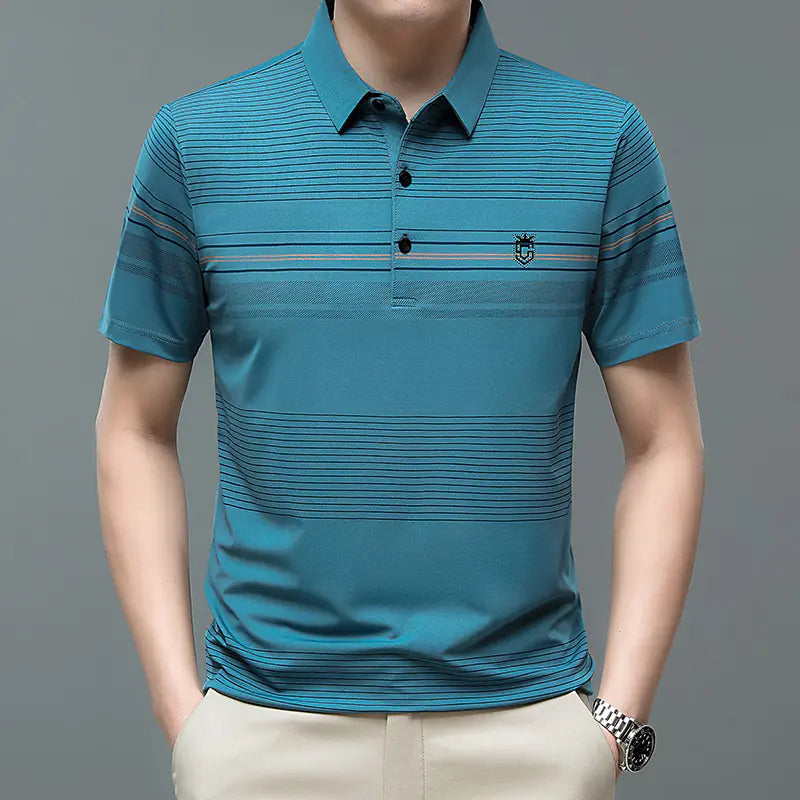 Men's Summer Short Sleeve Polo Shirt - Loose Fit